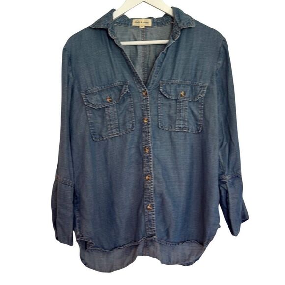 Cloth & Stone Anthropologie chambray  button down size M - Picture 1 of 8
